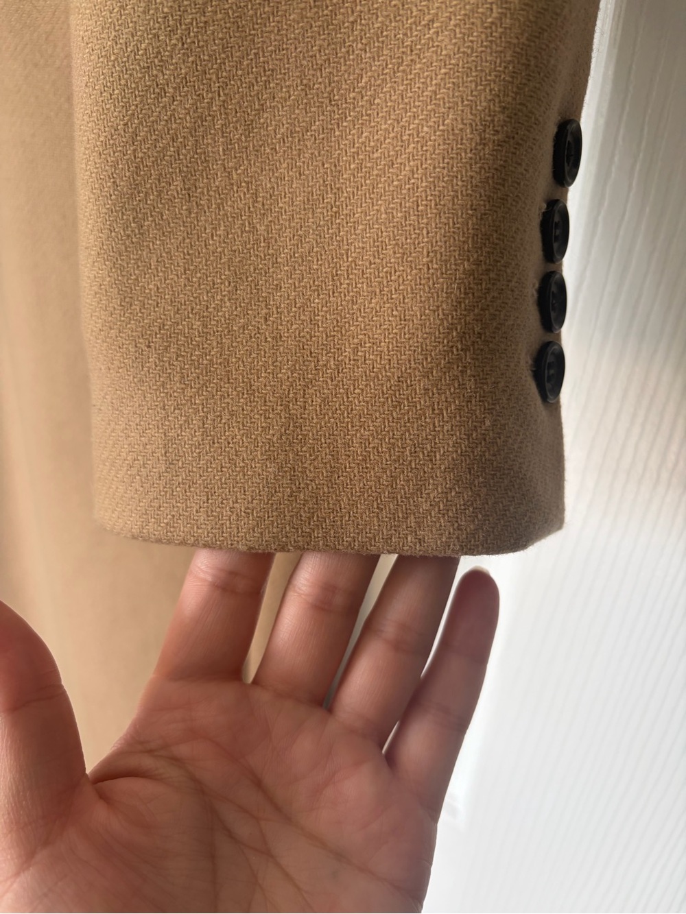 Wool Overcoat - ZARA Camel Long Single-Breasted Wool Overcoat - Picture 5 of 8